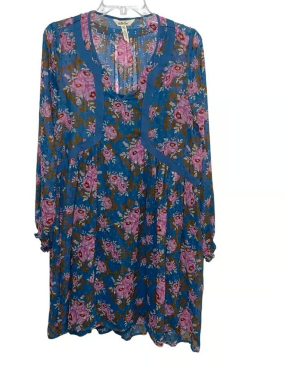 Matilda Jane To The Nines Dress Women M Blue Floral Swing Flounce Boho